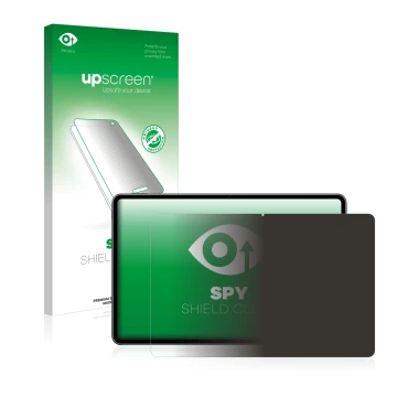 Vorderseite einer Produktverpackung mit dem Markenlogo upscreen. Daneben ist das Gerät Huawei MatePad Pro 12.6 WiFi (2021) mit