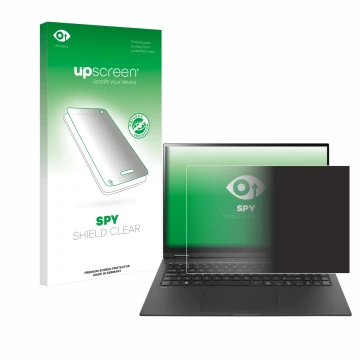 Vorderseite einer Produktverpackung mit dem Markenlogo upscreen. Daneben ist das Gerät LG gram 16'' 2-in-1 Touch mit dem zugeh