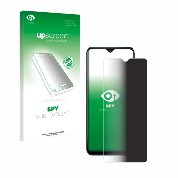 Vorderseite einer Produktverpackung mit dem Markenlogo upscreen. Daneben ist das Gerät Wiko Power U30 mit dem zugehörigen Disp