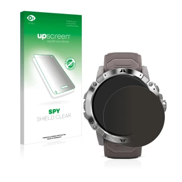 Vorderseite einer Produktverpackung mit dem Markenlogo upscreen. Daneben ist das Gerät Coros Vertix 2 mit dem zugehörigen Disp