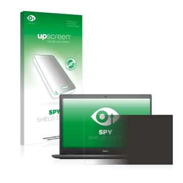 Vorderseite einer Produktverpackung mit dem Markenlogo upscreen. Daneben ist das Gerät Dell Latitude 3510 mit dem zugehörigen 