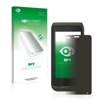 Vorderseite einer Produktverpackung mit dem Markenlogo upscreen. Daneben ist das Gerät Honeywell CT45 mit dem zugehörigen Disp