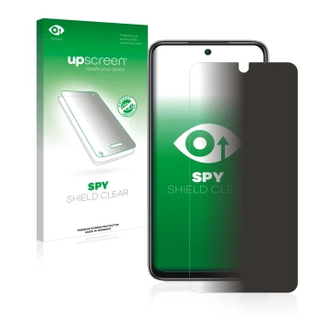 Vorderseite einer Produktverpackung mit dem Markenlogo upscreen. Daneben ist das Gerät Xiaomi Redmi Note 11 4G mit dem zugehör