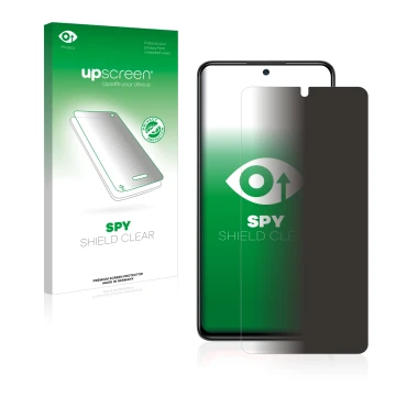 Vorderseite einer Produktverpackung mit dem Markenlogo upscreen. Daneben ist das Gerät Xiaomi Redmi Note 11 Pro mit dem zugehö