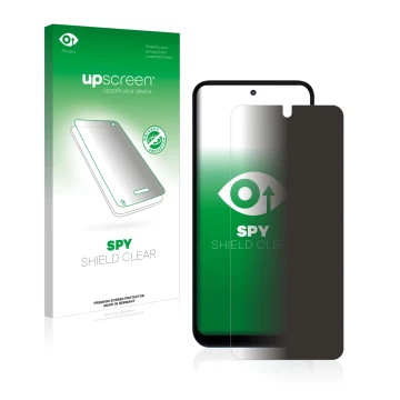 Vorderseite einer Produktverpackung mit dem Markenlogo upscreen. Daneben ist das Gerät Motorola Moto G41 mit dem zugehörigen D