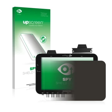 Vorderseite einer Produktverpackung mit dem Markenlogo upscreen. Daneben ist das Gerät Convergent Design Odyssey 7Q+ mit dem z