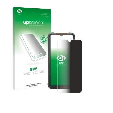 Vorderseite einer Produktverpackung mit dem Markenlogo upscreen. Daneben ist das Gerät AGM H5 mit dem zugehörigen Displayschut