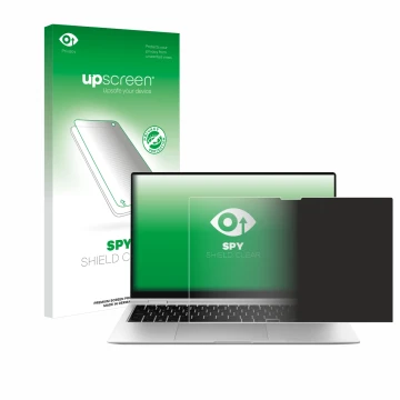Vorderseite einer Produktverpackung mit dem Markenlogo upscreen. Daneben ist das Gerät Samsung Galaxy Book2 Pro 360 15.6