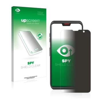 Vorderseite einer Produktverpackung mit dem Markenlogo upscreen. Daneben ist das Gerät Honeywell ScanPal EDA52 mit dem zugehör