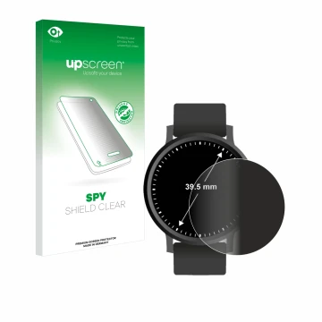 Vorderseite einer Produktverpackung mit dem Markenlogo upscreen. Daneben ist das Gerät Armbanduhren (Kreisrund, ø: 39.5 mm) mi