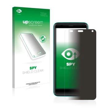 Vorderseite einer Produktverpackung mit dem Markenlogo upscreen. Daneben ist das Gerät Logicom Le Swipe mit dem zugehörigen Di