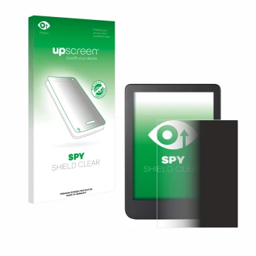 Vorderseite einer Produktverpackung mit dem Markenlogo upscreen. Daneben ist das Gerät Kobo Clara 2E mit dem zugehörigen Displ