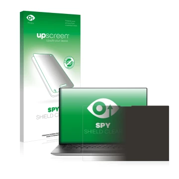 Vorderseite einer Produktverpackung mit dem Markenlogo upscreen. Daneben ist das Gerät Dell XPS 15 9520 Touch mit dem zugehöri