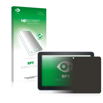 Vorderseite einer Produktverpackung mit dem Markenlogo upscreen. Daneben ist das Gerät Amazon Fire HD 8 2022 mit dem zugehörig