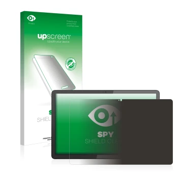 Vorderseite einer Produktverpackung mit dem Markenlogo upscreen. Daneben ist das Gerät Lenovo IdeaPad duet 3 Chromebook 11