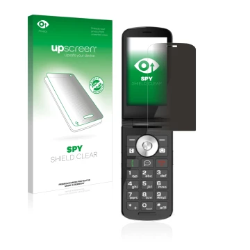 Vorderseite einer Produktverpackung mit dem Markenlogo upscreen. Daneben ist das Gerät Emporia TOUCHsmart.2 mit dem zugehörige