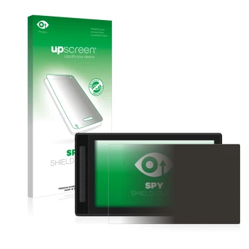 Vorderseite einer Produktverpackung mit dem Markenlogo upscreen. Daneben ist das Gerät Huion Kamvas Pro 16 (2.5K) mit dem zuge