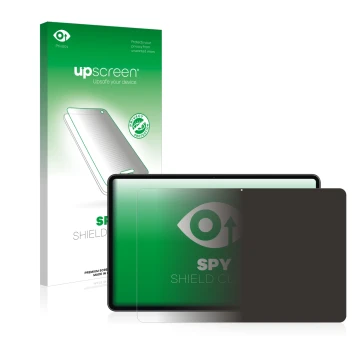 Vorderseite einer Produktverpackung mit dem Markenlogo upscreen. Daneben ist das Gerät Huawei MateBook E 2022 mit dem zugehöri