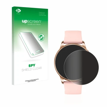 Vorderseite einer Produktverpackung mit dem Markenlogo upscreen. Daneben ist das Gerät Levowatch F2 mit dem zugehörigen Displa