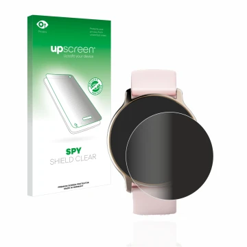 Vorderseite einer Produktverpackung mit dem Markenlogo upscreen. Daneben ist das Gerät Hama Fit Watch 4910 mit dem zugehörigen