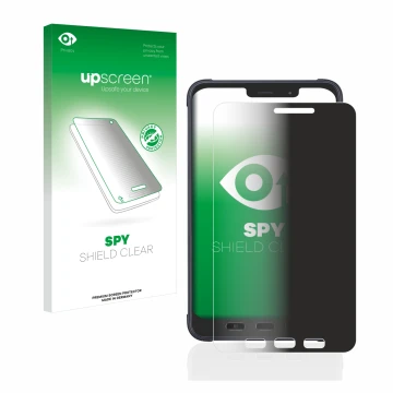 Vorderseite einer Produktverpackung mit dem Markenlogo upscreen. Daneben ist das Gerät Samsung Galaxy Tab Active 3 Enterprise 