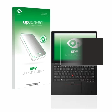 Vorderseite einer Produktverpackung mit dem Markenlogo upscreen. Daneben ist das Gerät Lenovo Thinkpad L13 Gen 3 mit dem zugeh