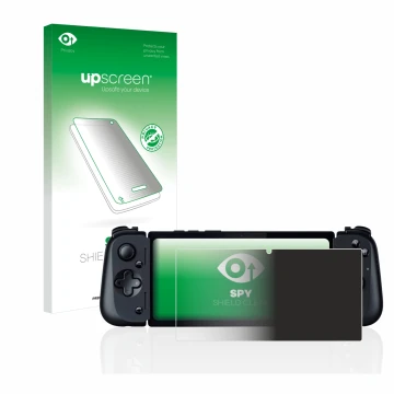 Vorderseite einer Produktverpackung mit dem Markenlogo upscreen. Daneben ist das Gerät Razer Edge 5G mit dem zugehörigen Displ