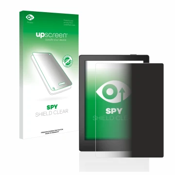 Vorderseite einer Produktverpackung mit dem Markenlogo upscreen. Daneben ist das Gerät Boox Poke 5 mit dem zugehörigen Display