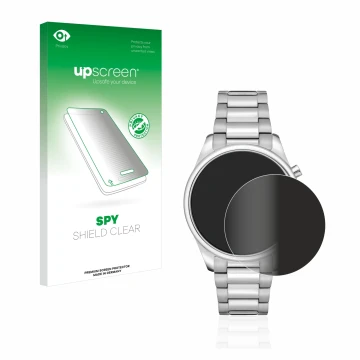 Vorderseite einer Produktverpackung mit dem Markenlogo upscreen. Daneben ist das Gerät Hugo Boss Chronograph 58114171 mit dem 