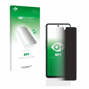 Vorderseite einer Produktverpackung mit dem Markenlogo upscreen. Daneben ist das Gerät Oppo A98 5G mit dem zugehörigen Display