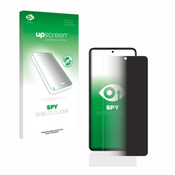 Vorderseite einer Produktverpackung mit dem Markenlogo upscreen. Daneben ist das Gerät Xiaomi Poco F5 Pro mit dem zugehörigen 