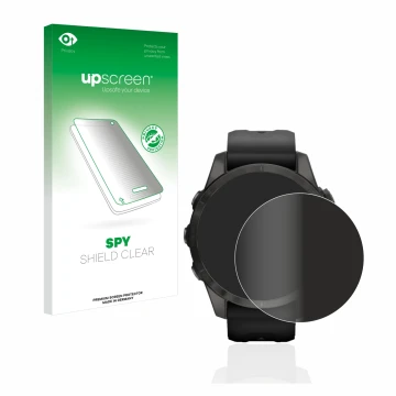 Vorderseite einer Produktverpackung mit dem Markenlogo upscreen. Daneben ist das Gerät Garmin Epix Pro (Gen 2) (42 mm) mit dem