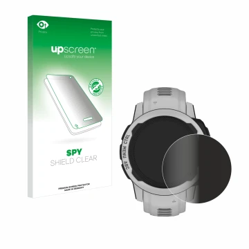 Vorderseite einer Produktverpackung mit dem Markenlogo upscreen. Daneben ist das Gerät Garmin Instinct 2S Solar (40 mm) mit de