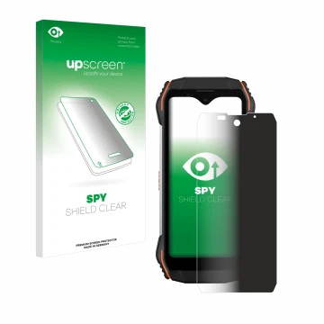 Vorderseite einer Produktverpackung mit dem Markenlogo upscreen. Daneben ist das Gerät Blackview N6000 mit dem zugehörigen Dis