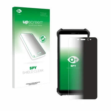 Vorderseite einer Produktverpackung mit dem Markenlogo upscreen. Daneben ist das Gerät Ulefone Armor X12 Pro mit dem zugehörig