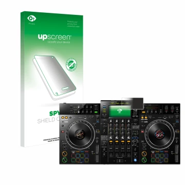 Vorderseite einer Produktverpackung mit dem Markenlogo upscreen. Daneben ist das Gerät Pioneer XDJ -XZ mit dem zugehörigen Dis