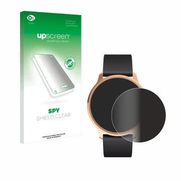Vorderseite einer Produktverpackung mit dem Markenlogo upscreen. Daneben ist das Gerät Withings ScanWatch Light mit dem zugehö