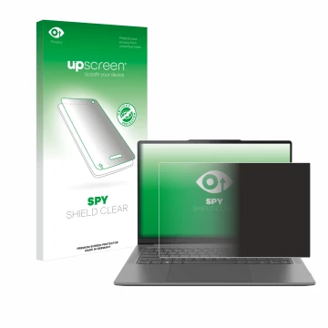 Vorderseite einer Produktverpackung mit dem Markenlogo upscreen. Daneben ist das Gerät Lenovo Yoga Pro 7 Gen 8 14