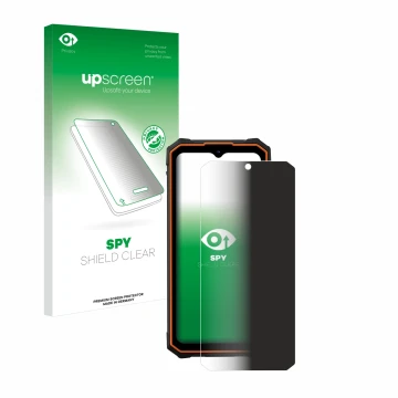 Vorderseite einer Produktverpackung mit dem Markenlogo upscreen. Daneben ist das Gerät Hotwav Cyber 13 Pro mit dem zugehörigen