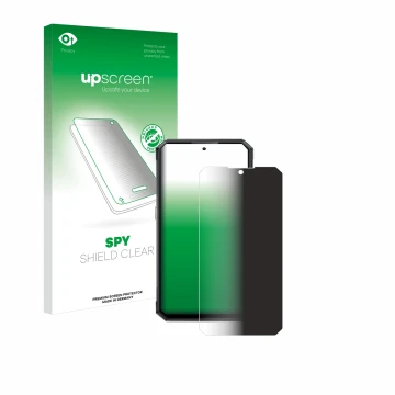 Vorderseite einer Produktverpackung mit dem Markenlogo upscreen. Daneben ist das Gerät Oukitel WP30 Pro mit dem zugehörigen Di