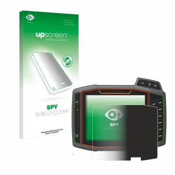 Vorderseite einer Produktverpackung mit dem Markenlogo upscreen. Daneben ist das Gerät Amazone AmaTron 4 mit dem zugehörigen D
