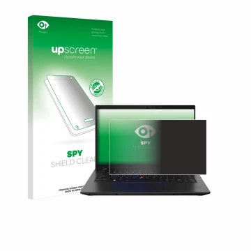 Vorderseite einer Produktverpackung mit dem Markenlogo upscreen. Daneben ist das Gerät Lenovo ThinkPad L14 Gen 3 mit dem zugeh