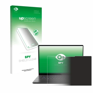 Vorderseite einer Produktverpackung mit dem Markenlogo upscreen. Daneben ist das Gerät ASUS ROG Zephyrus G16 2024 mit dem zuge