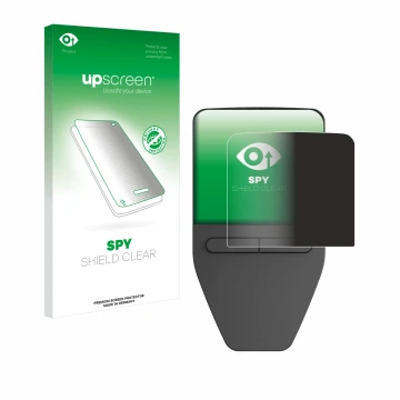 Vorderseite einer Produktverpackung mit dem Markenlogo upscreen. Daneben ist das Gerät Trezor Safe 3 mit dem zugehörigen Displ
