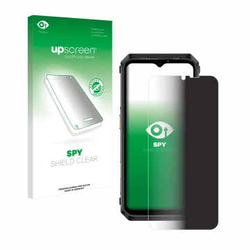 Vorderseite einer Produktverpackung mit dem Markenlogo upscreen. Daneben ist das Gerät Ulefone Power Armor 18 mit dem zugehöri