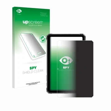 Vorderseite einer Produktverpackung mit dem Markenlogo upscreen. Daneben ist das Gerät Doogee R20 mit dem zugehörigen Displays