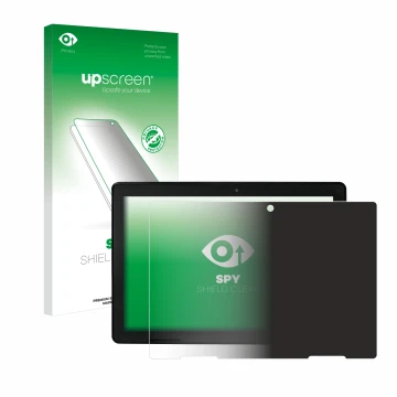 Vorderseite einer Produktverpackung mit dem Markenlogo upscreen. Daneben ist das Gerät MEDION E10900 10