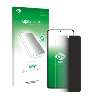 Vorderseite einer Produktverpackung mit dem Markenlogo upscreen. Daneben ist das Gerät Xiaomi Redmi Turbo 3 mit dem zugehörige