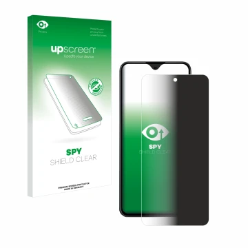 Vorderseite einer Produktverpackung mit dem Markenlogo upscreen. Daneben ist das Gerät Honor 90 Smart mit dem zugehörigen Disp