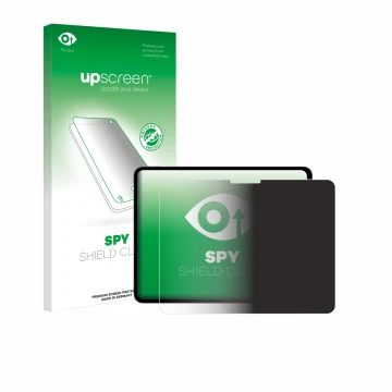 Vorderseite einer Produktverpackung mit dem Markenlogo upscreen. Daneben ist das Gerät Apple iPad Pro 13